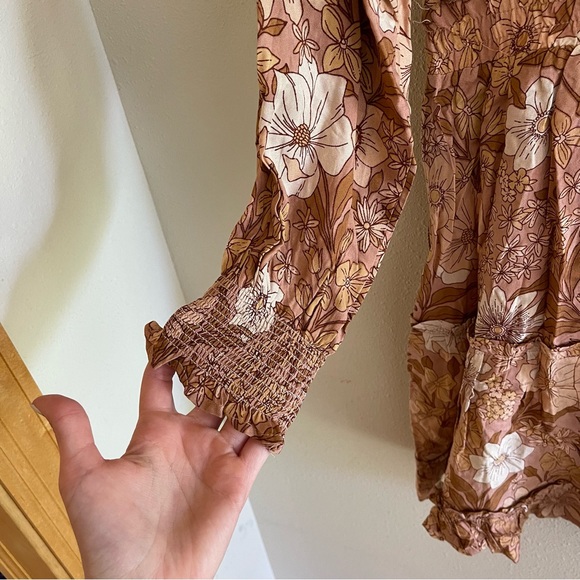 NWT Frille Rose Orange Floral Print Dress - Picture 2 of 7